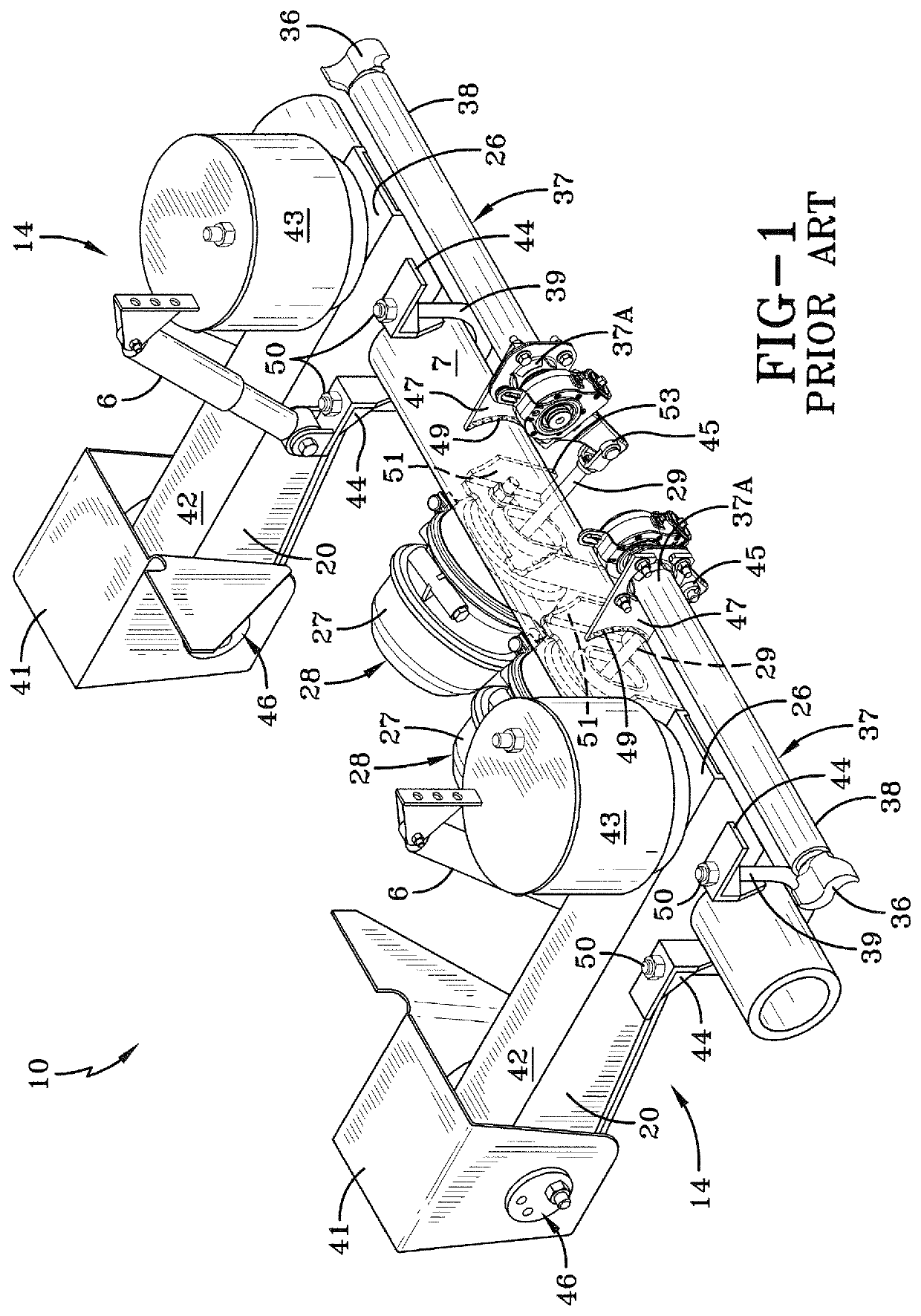 Brake system component axle mount