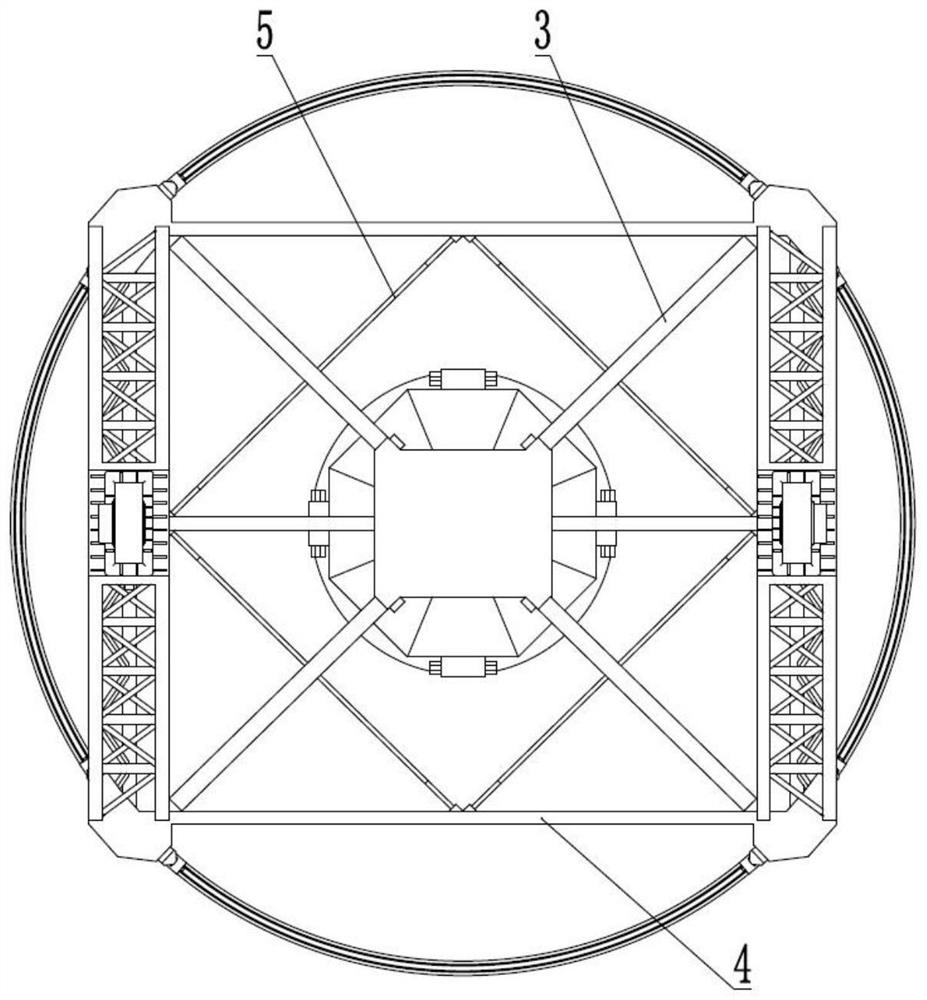 Lattice type large antenna azimuth seat frame with tower footing