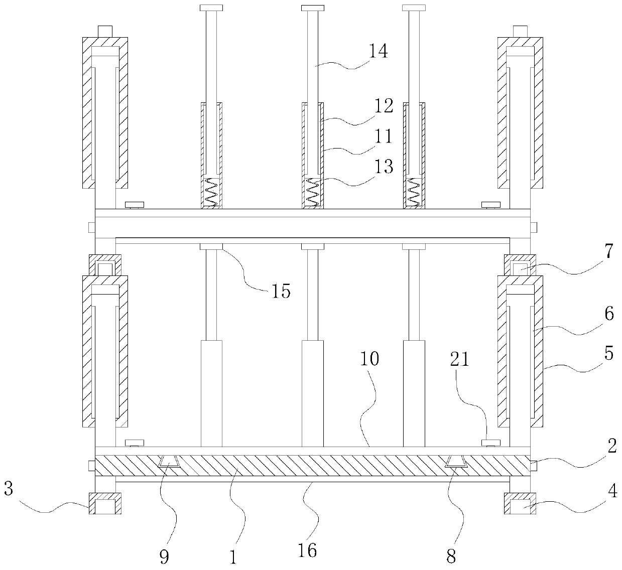 Containing frame for die steel production