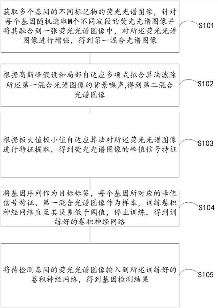 Gene detection method and device based on deep learning and fluorescence spectrum