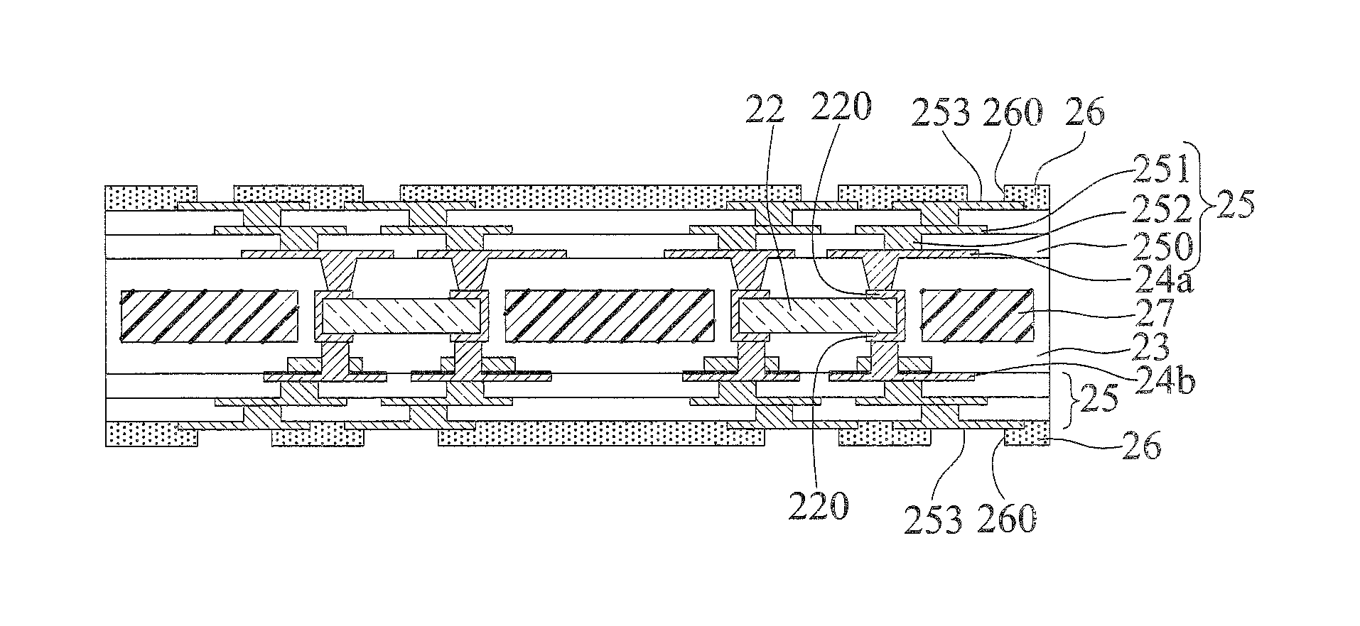 Packaging substrate having embedded passive component and fabrication method thereof