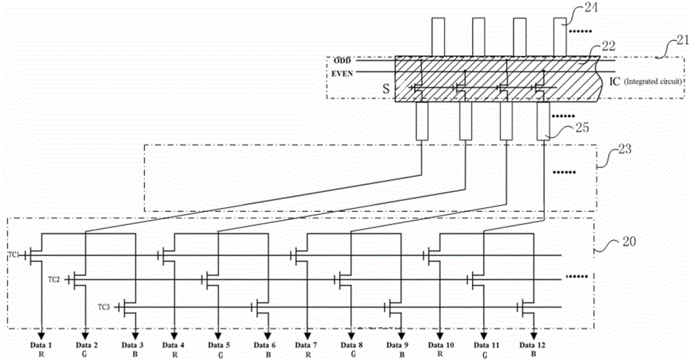 Liquid crystal display panel periphery design circuit and liquid crystal display panel adopting same