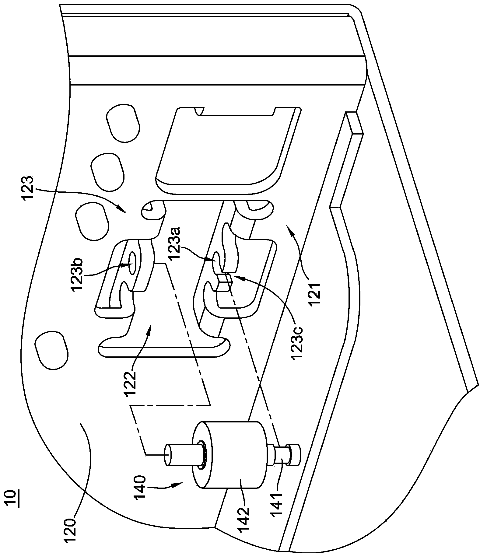 Shockproof component and housing structure thereof