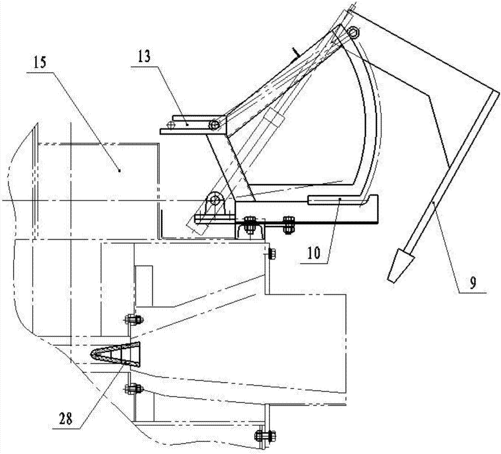 Blocking method for blocking device at discharging port of melting furnace