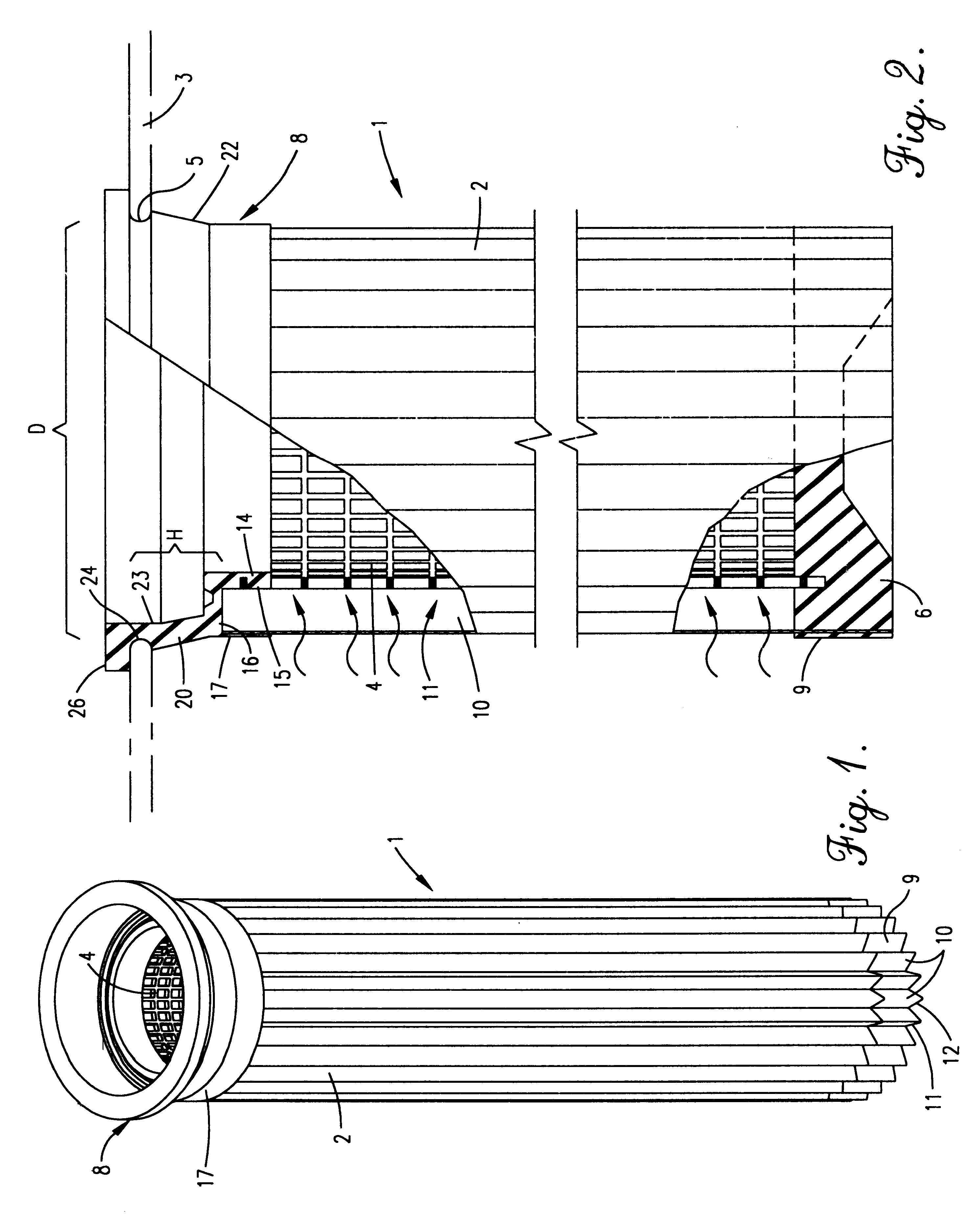 Unitary filter cartridge