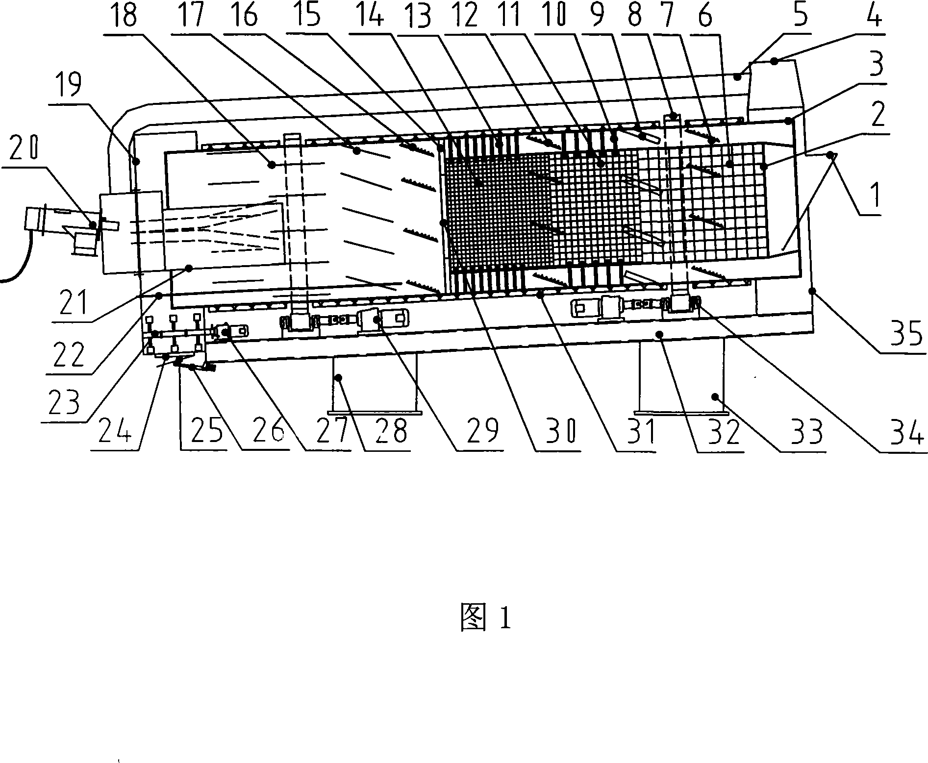 Asphalt mixture regenerating heating stirring roller