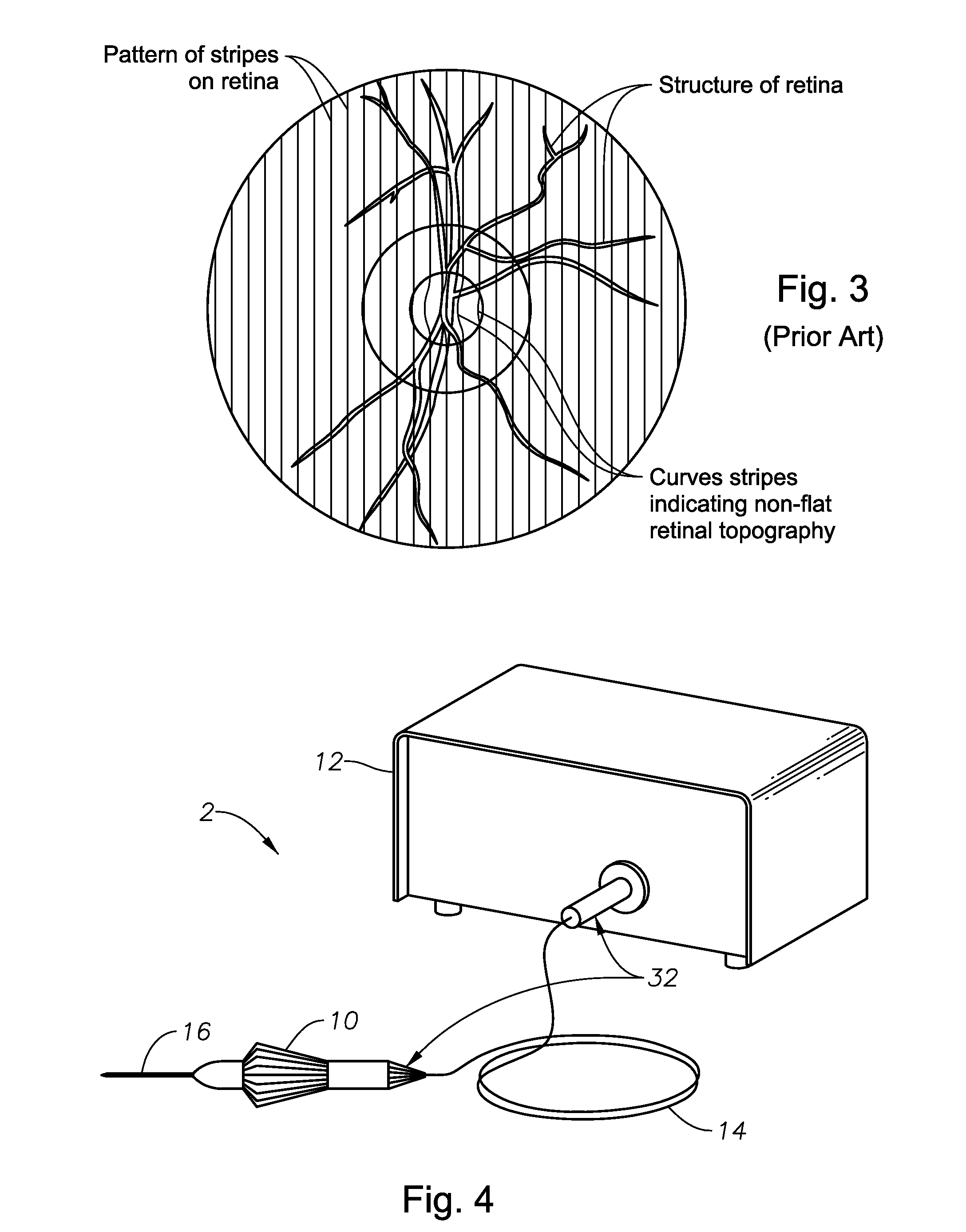 Structured illumination probe and method