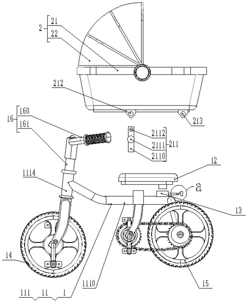 Multifunctional combined child moving trolley