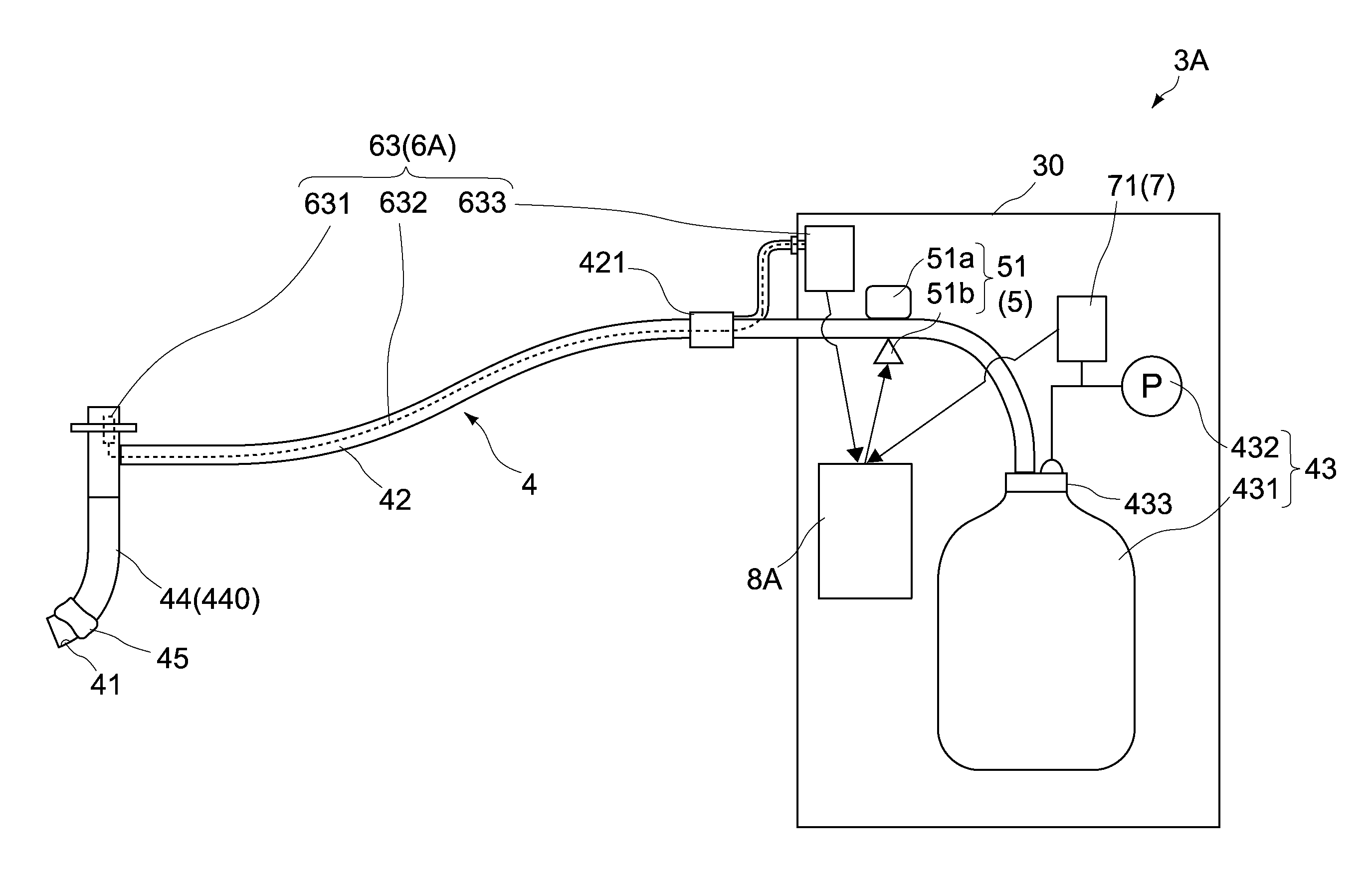 Sputum aspirating apparatus, artificial ventilation system including a sputum aspirating apparatus, and method for operating a sputum aspirating apparatus