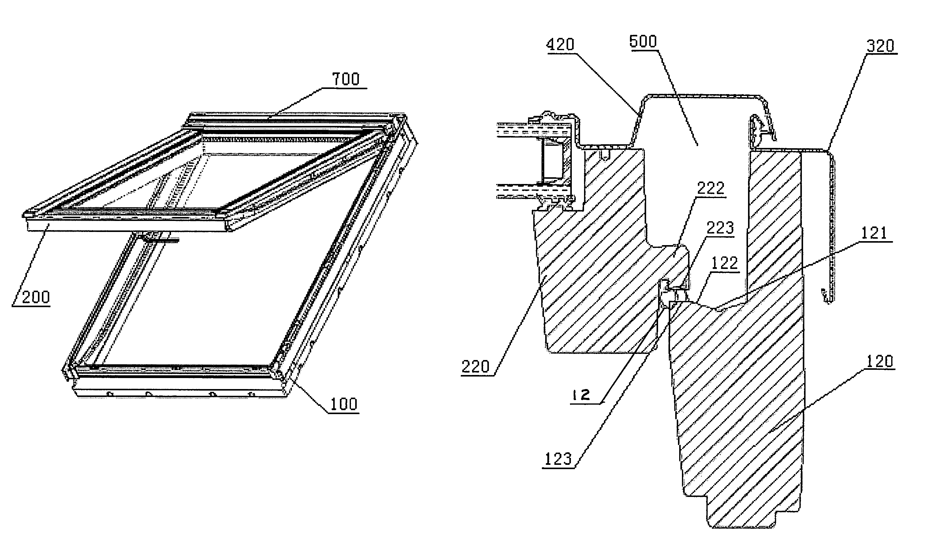 Roofwindow having drainage system