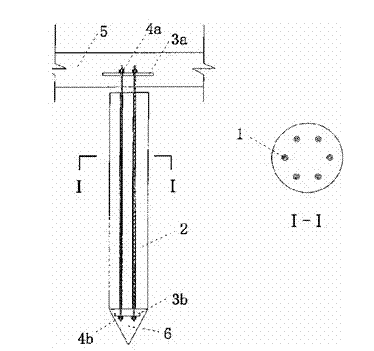 Back-anchored uplift pile with flexible pile top