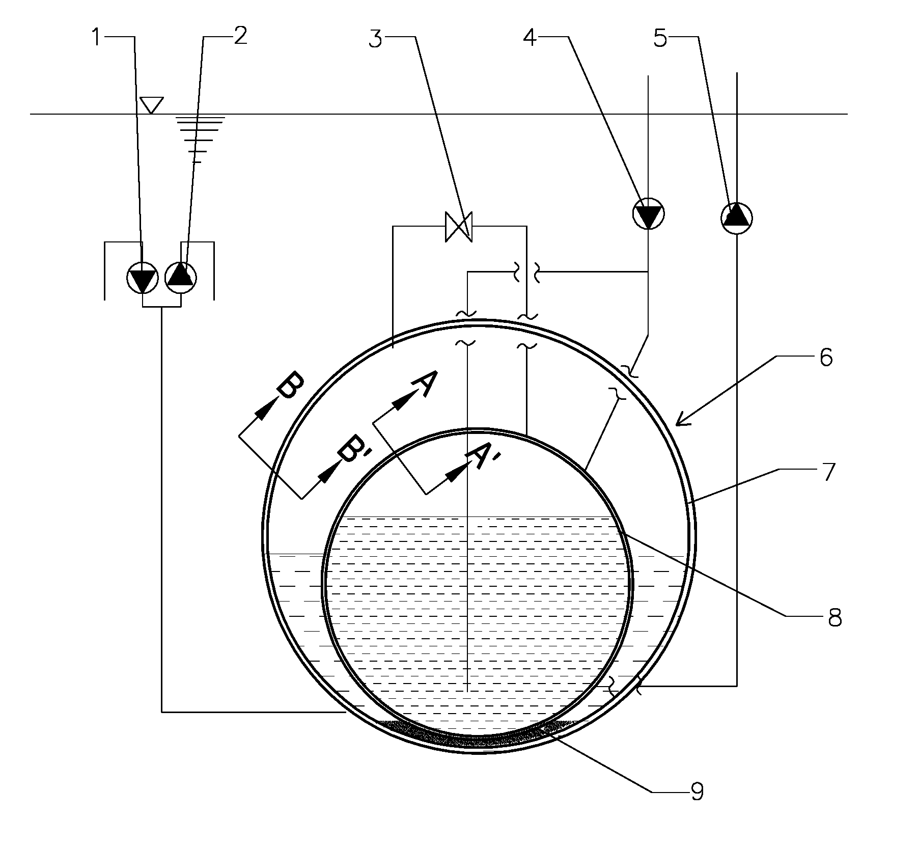 Multifunctional offshore base with liquid displacement system