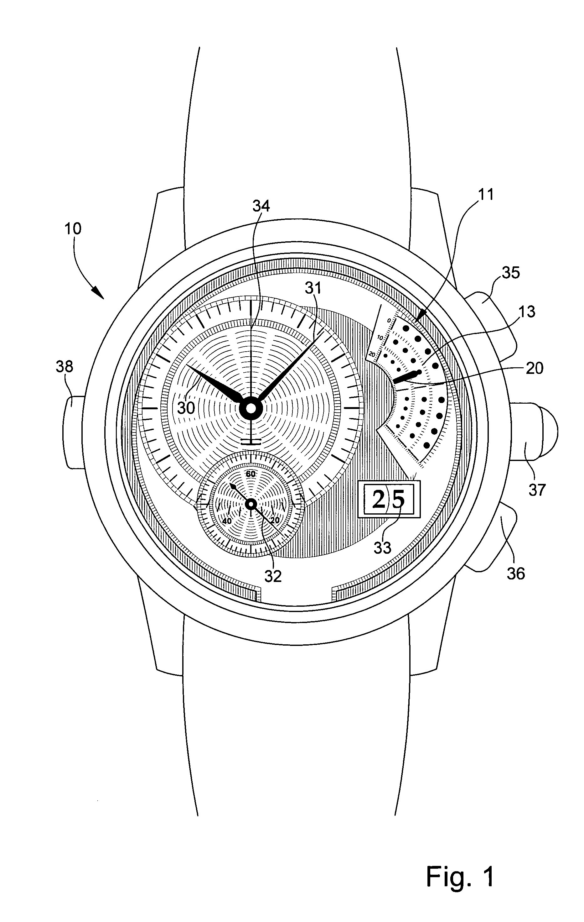 Timepiece including a mechanism for triggering a time-related function and simultaneous winding of a barrel spring