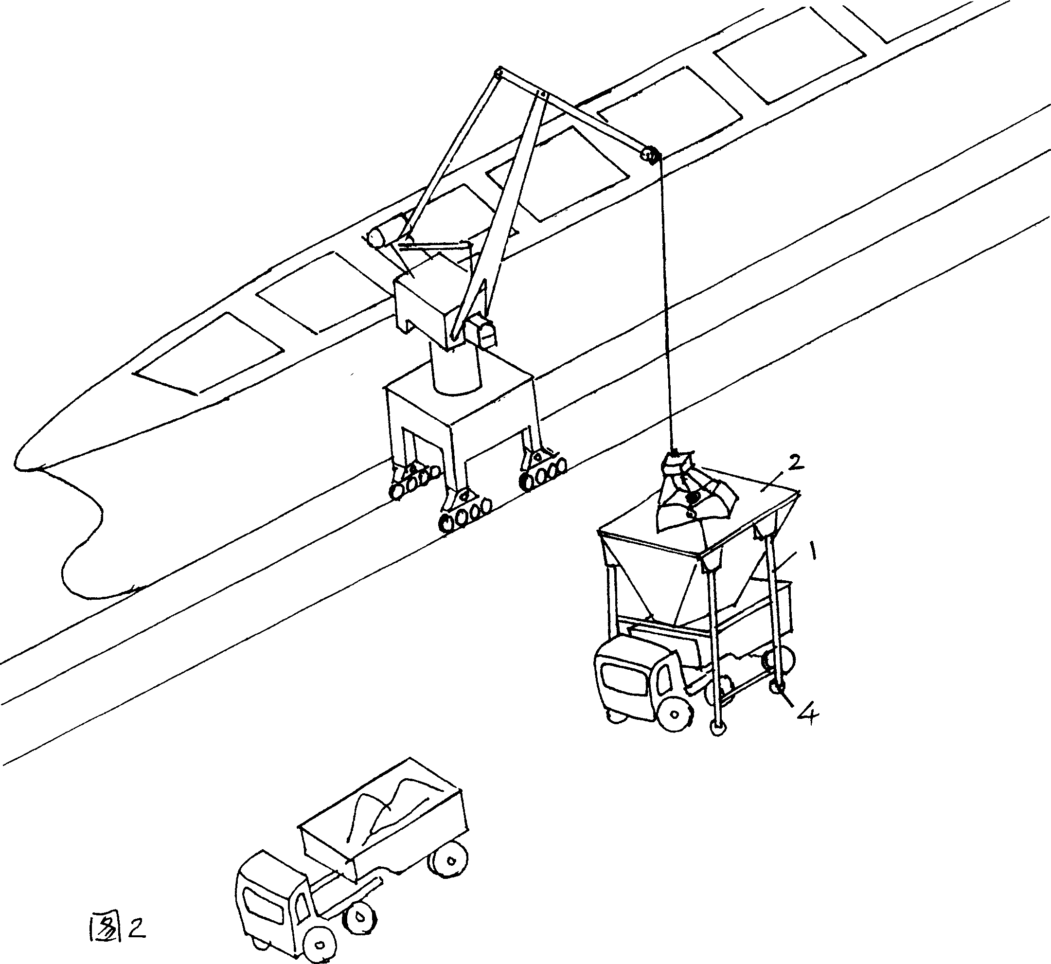 Technical method and facilites for loading and unloading goods at berth in hundred thousand tunnage