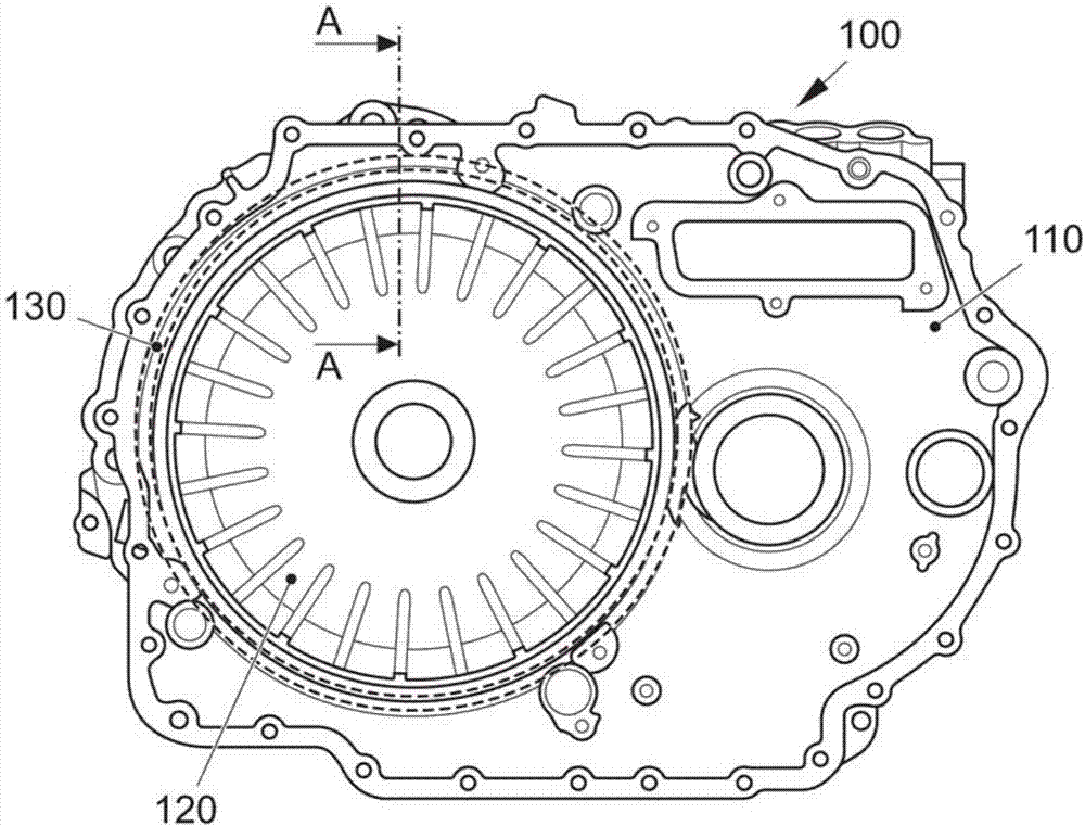 Housing device for motor