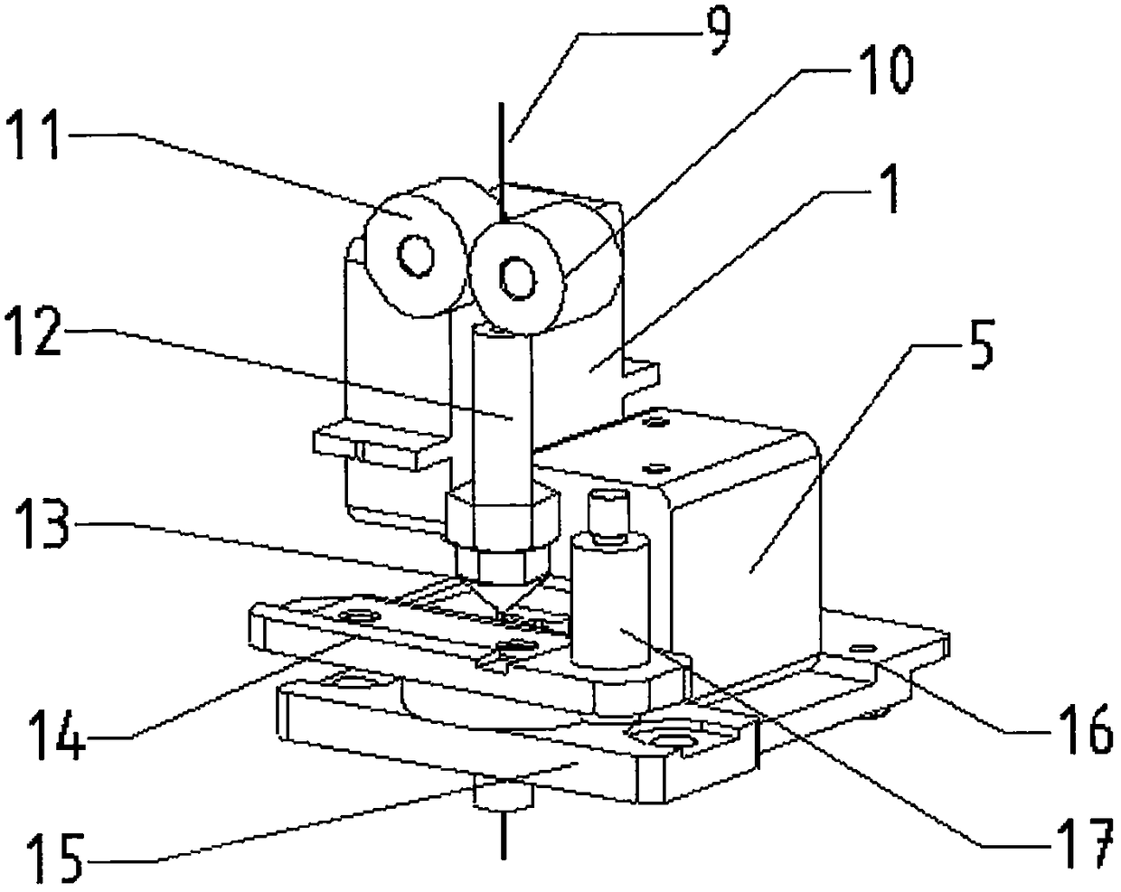 Fiber cutting device for continuous fiber reinforced composite material 3D printer