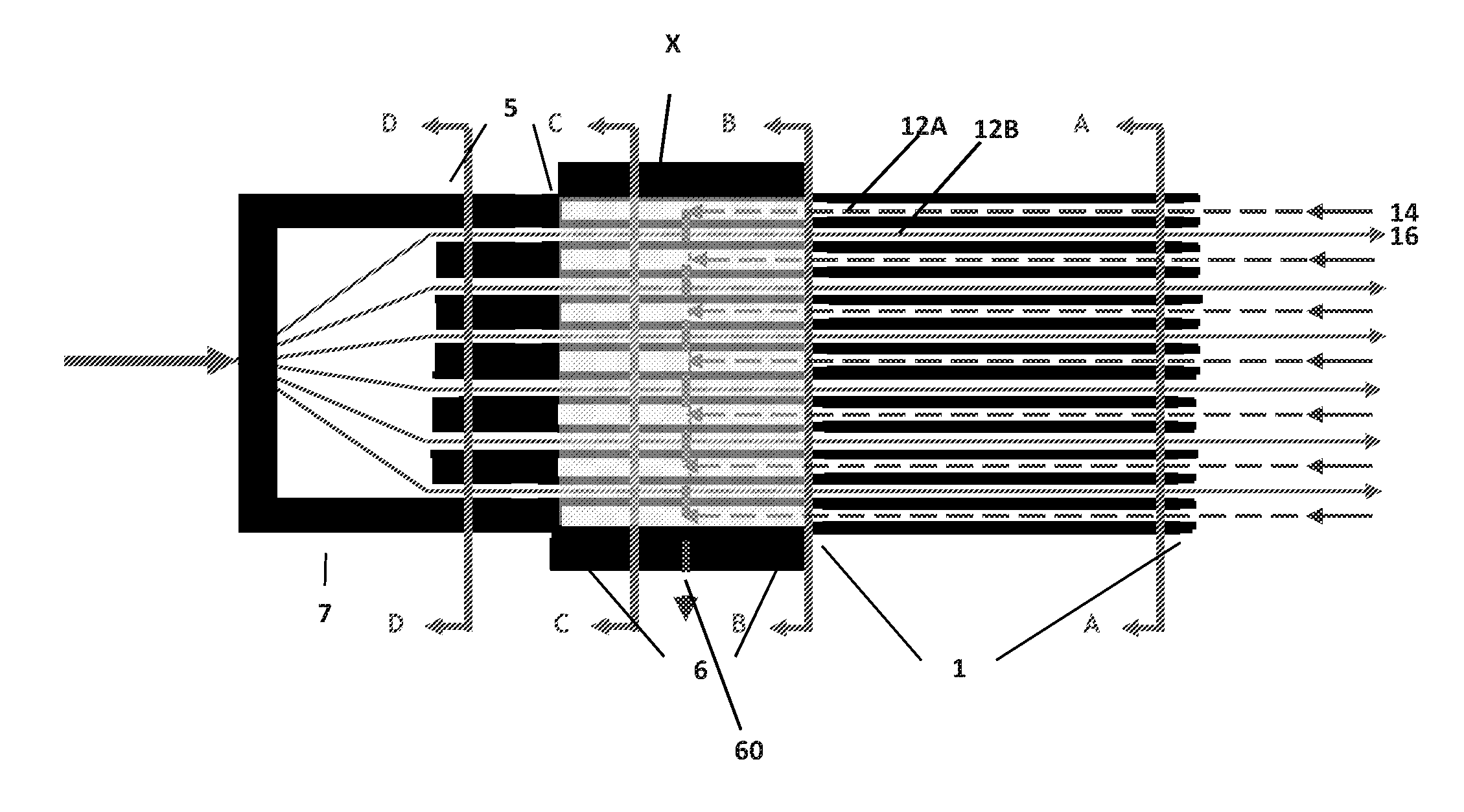 Countercurrent heat exchanger/reactor