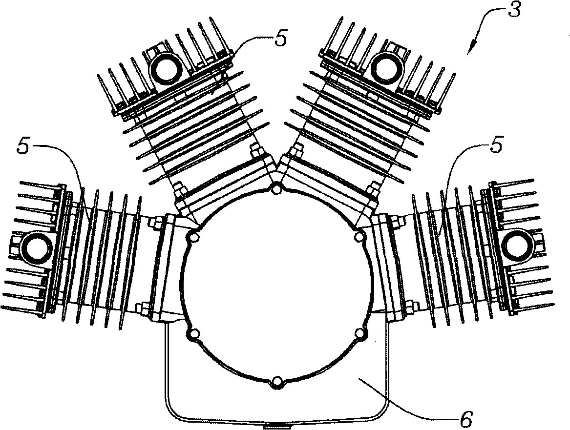 Direct crankshaft of air compressor