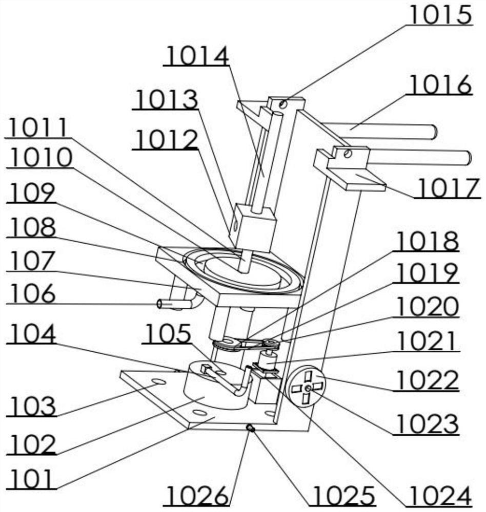 A mobile double-sided bucket washing device