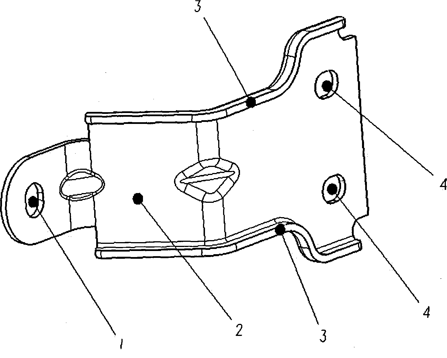 Automobile rear side window glass locking butt hinge