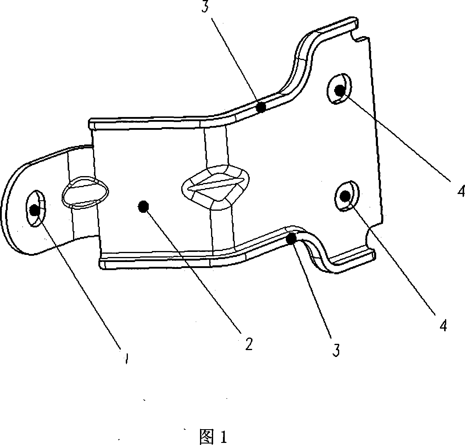 Automobile rear side window glass locking butt hinge