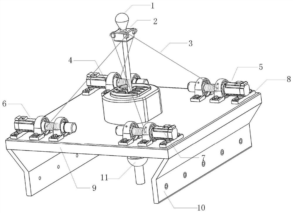 Rope-driven automobile gear shifting robot