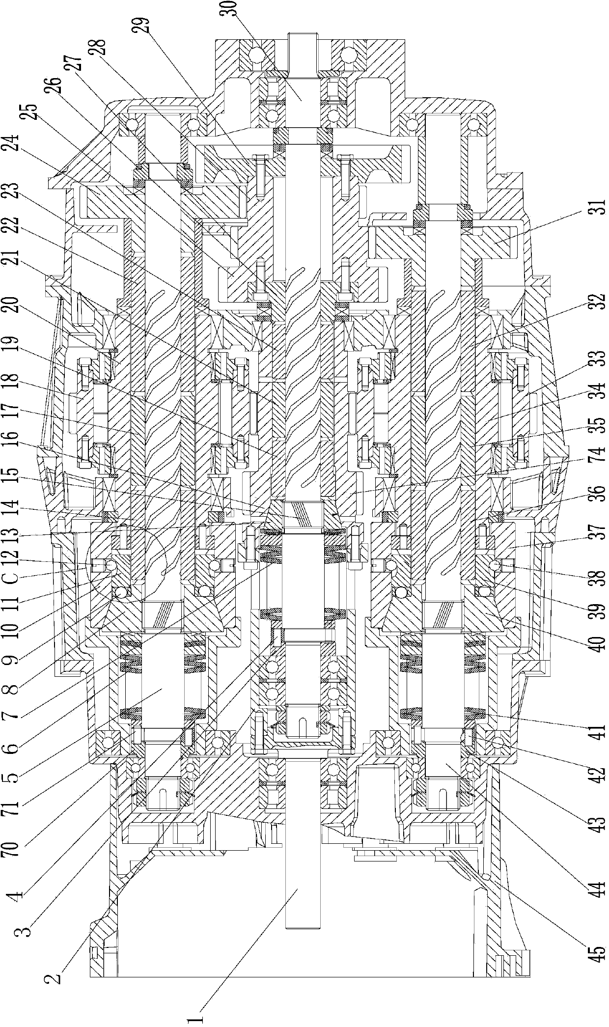 Multi-cam self-adaptive multi-gear automatic transmission