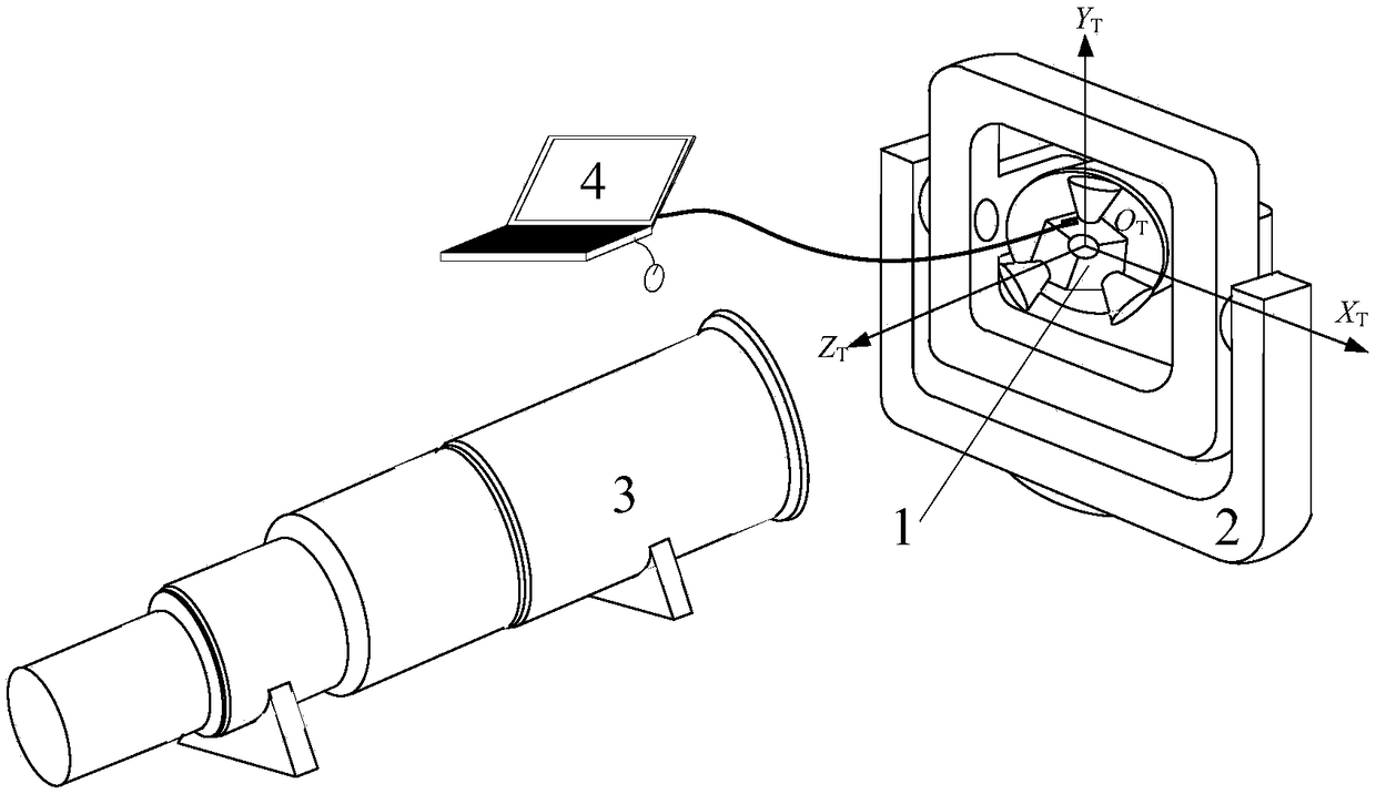 Calibrating system and method of multi-view-field star sensor based on three-axis turntable