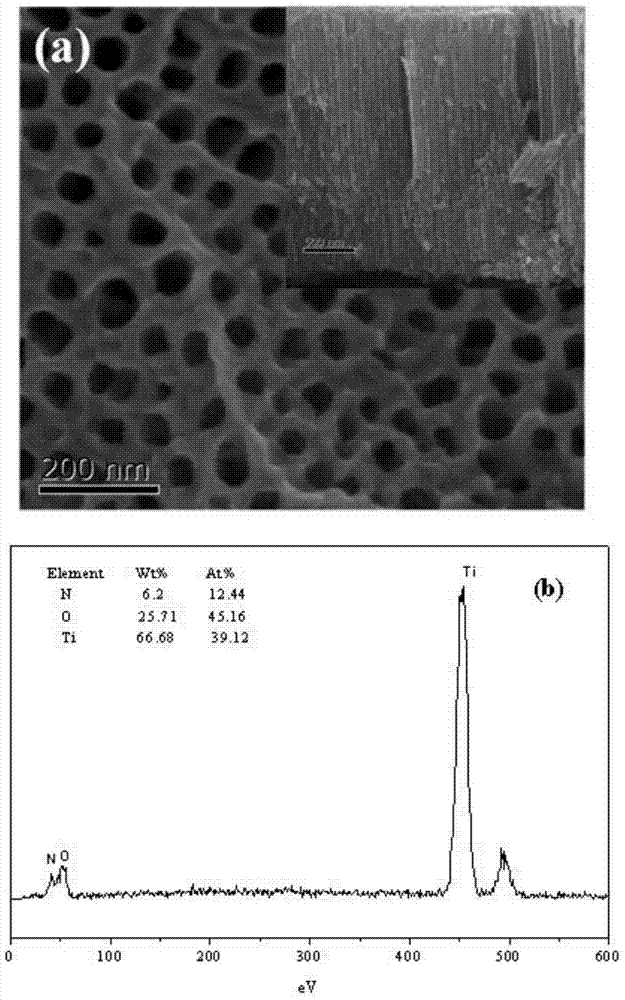 A kind of n, ti  <sup>3+</sup> Co-doped visible-light photocatalytic tio  <sub>2</sub> Preparation method of nanotube array