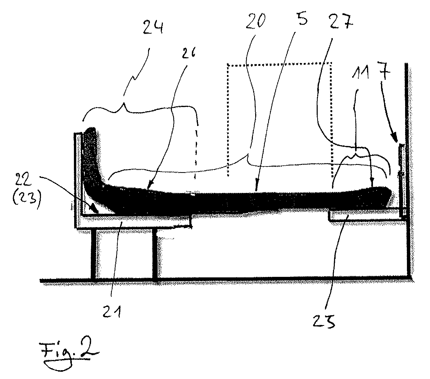 Installable reclining device for emergency medical aid of patients