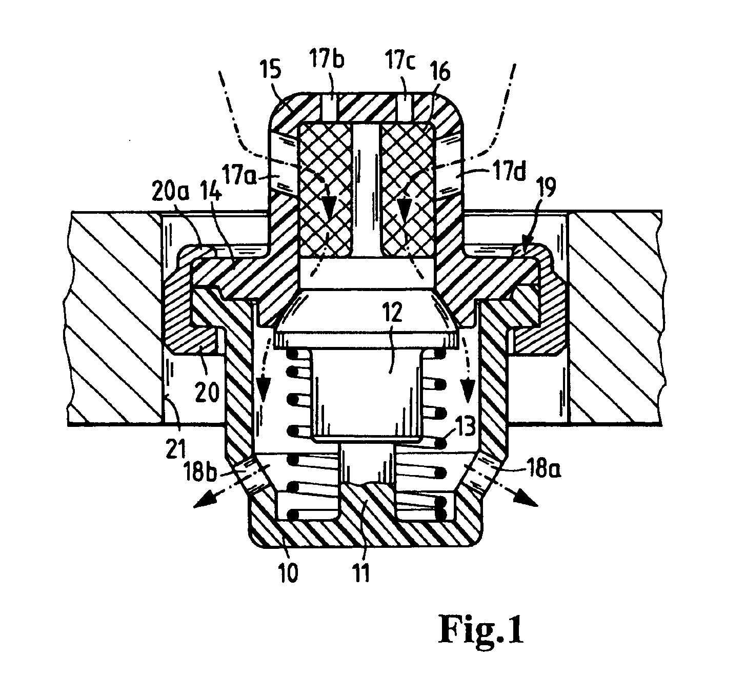 Valve suitable for use in an oil circuit of an internal combustion engine