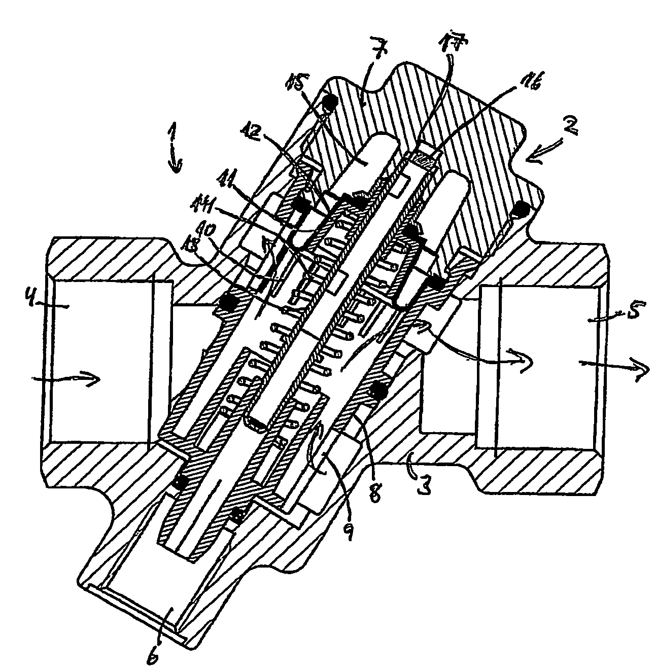 Regulator insert with hydraulic damping in outlet