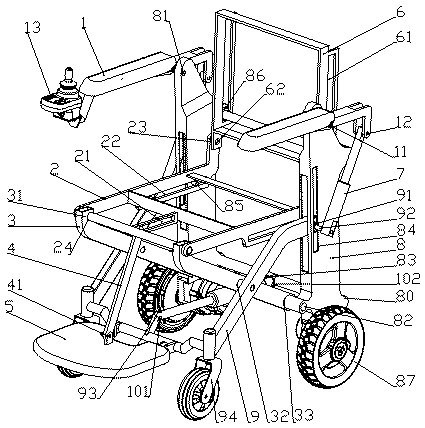 Automatic folding electric wheelchair