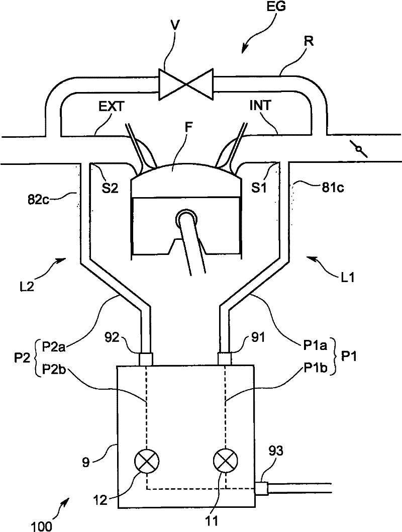 Exhaust gas recirculation (EGR) ratio measuring device