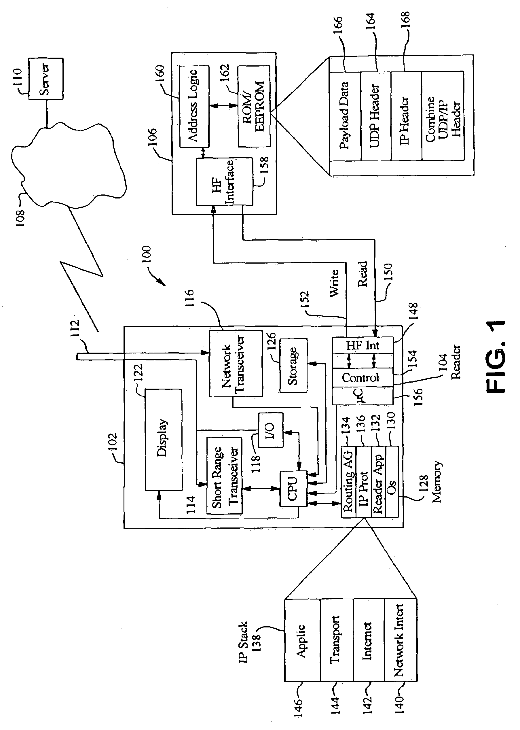 RFID system with packetized data storage in a mobile environment: methods, systems and program products