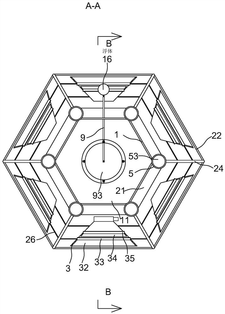 Sea water flow dividing speed reduction type cultivation net cage