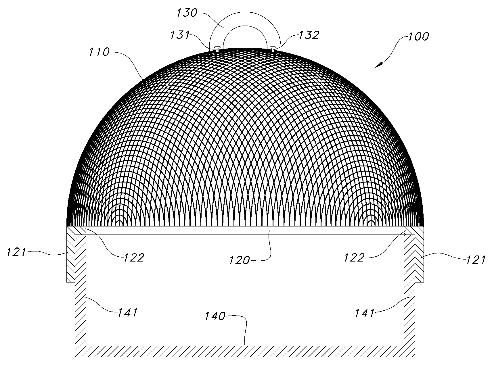 Domed splatter screen with a fitted rim