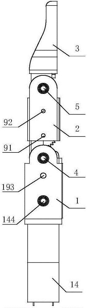 Idle stroke transmission gear coupling self-adaption robot finger device