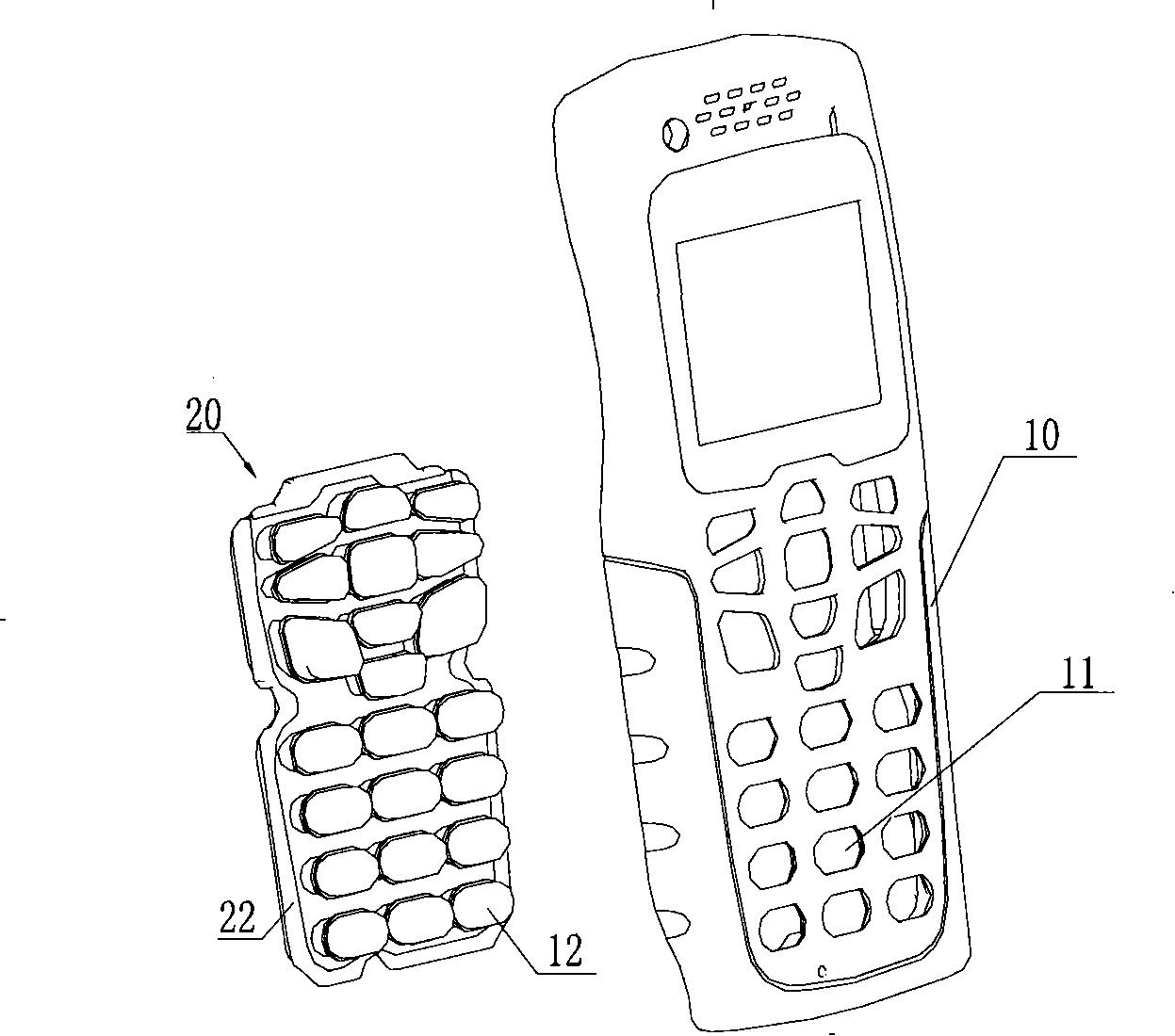 Mobile phone with waterproof keyboard