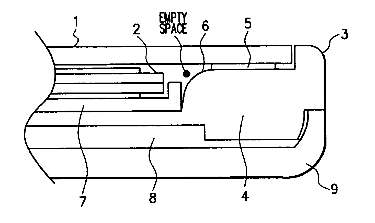 Component, display part structure and portable terminal device