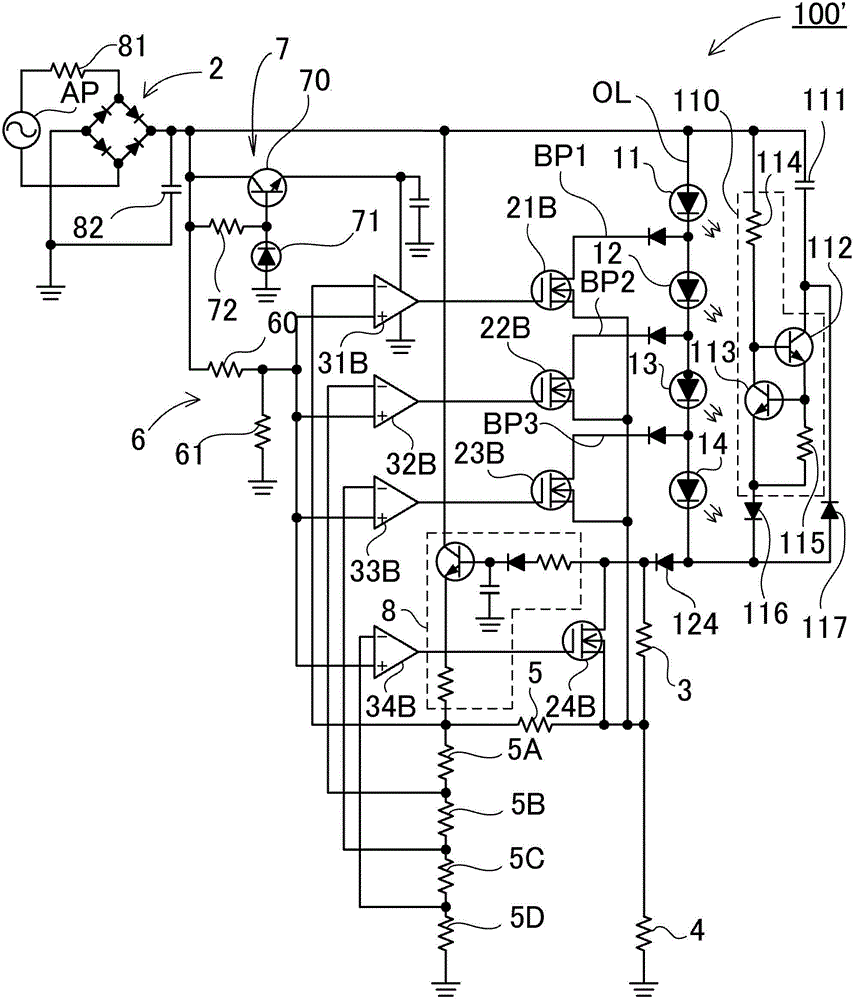 Light-emitting diode driving device for reducing light off period