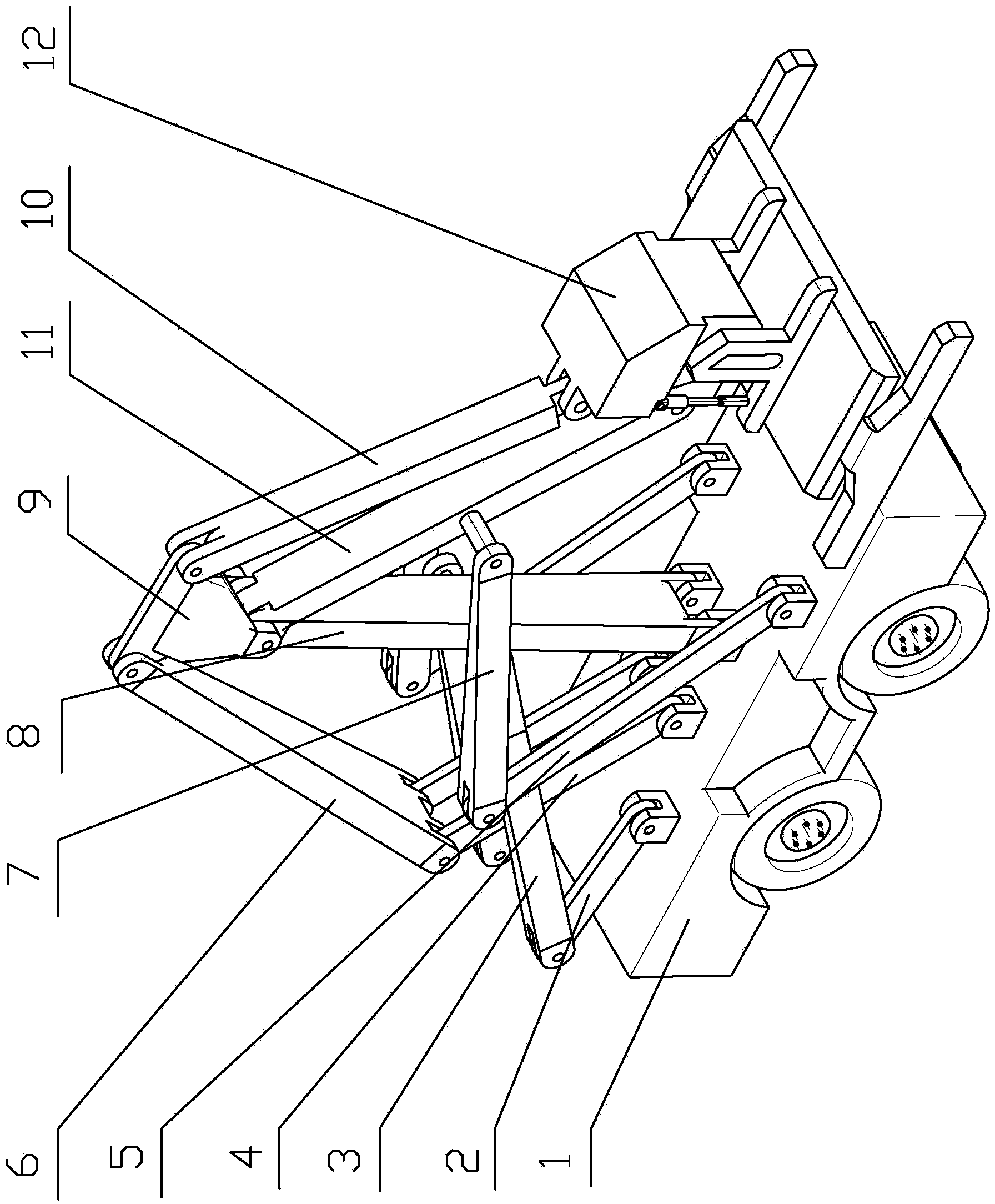 Three-degree-of-freedom hybrid drive container reach stacker crane