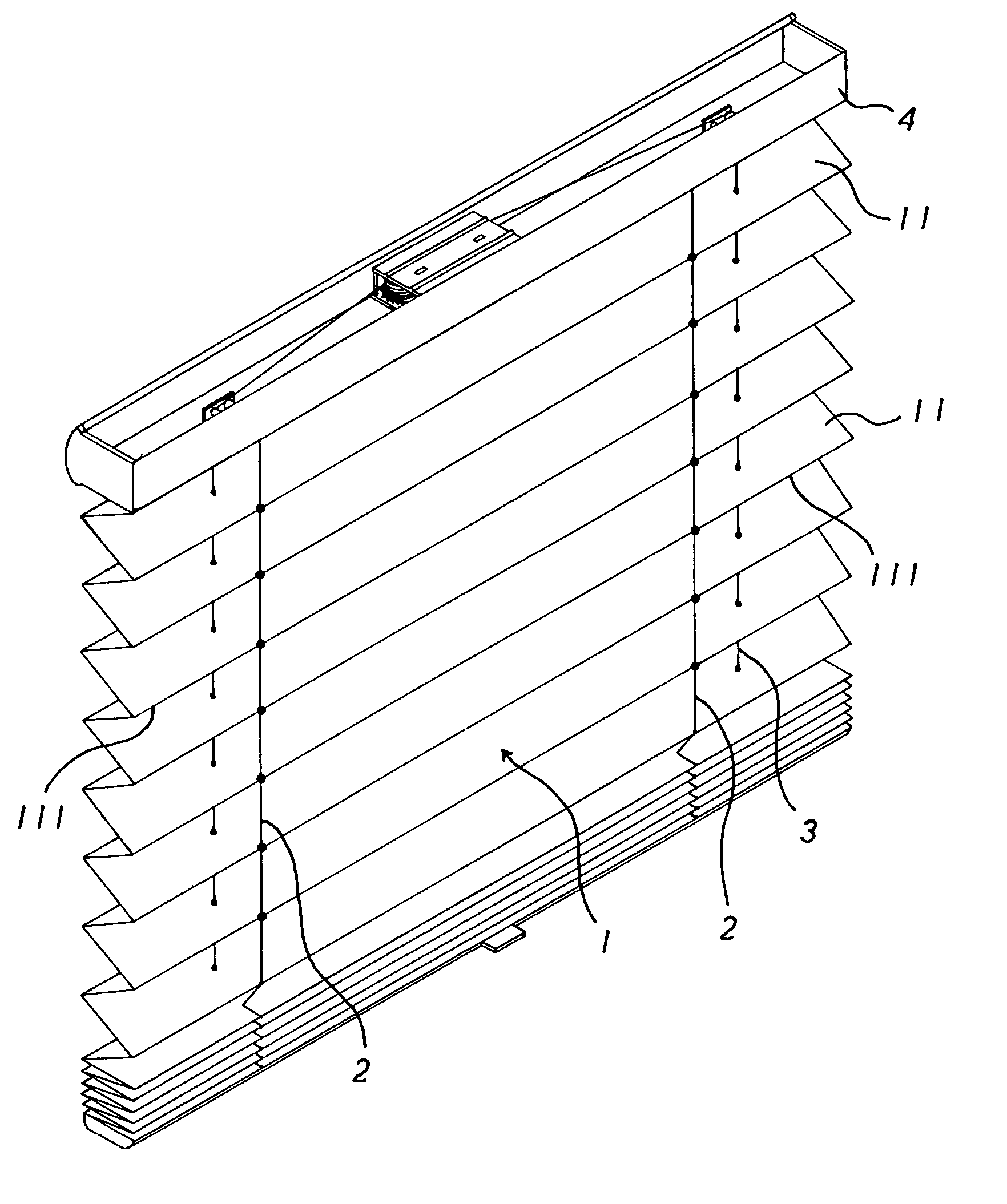 Pleated blind having positioning function