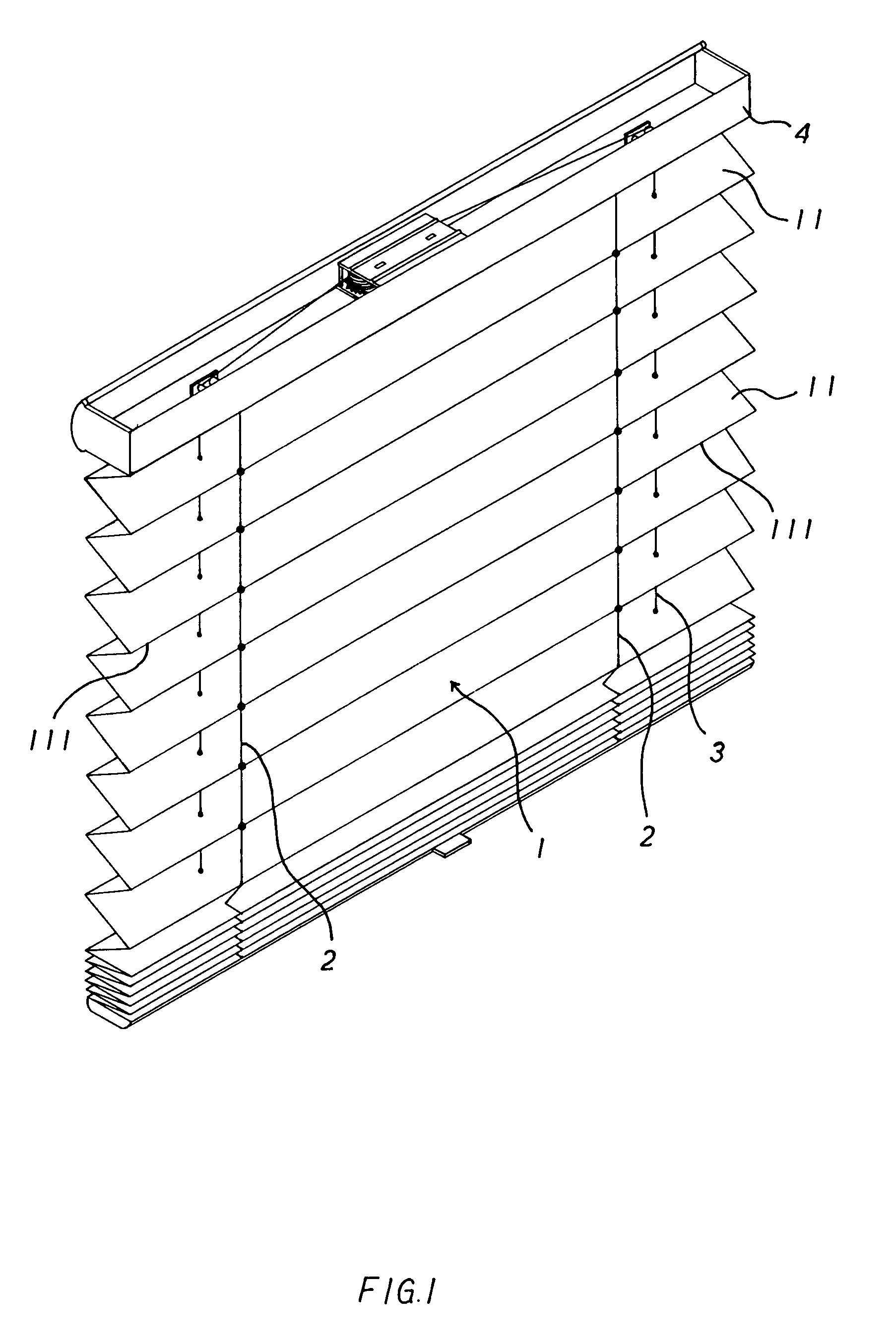 Pleated blind having positioning function