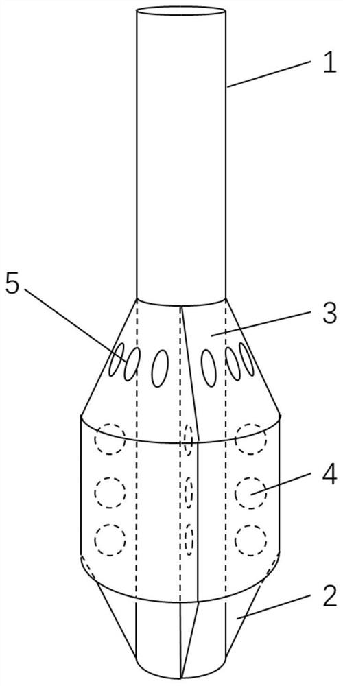 Offshore wind turbine single pile foundation with radial rib plates and anti-scouring cover