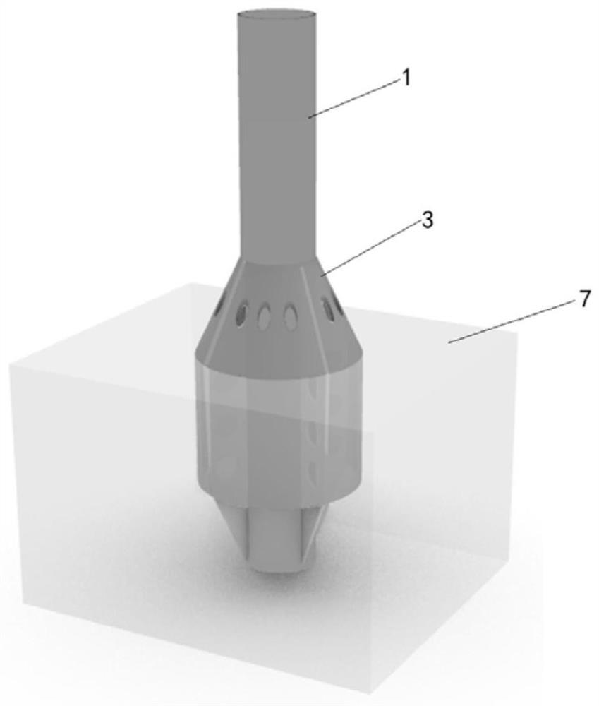 Offshore wind turbine single pile foundation with radial rib plates and anti-scouring cover