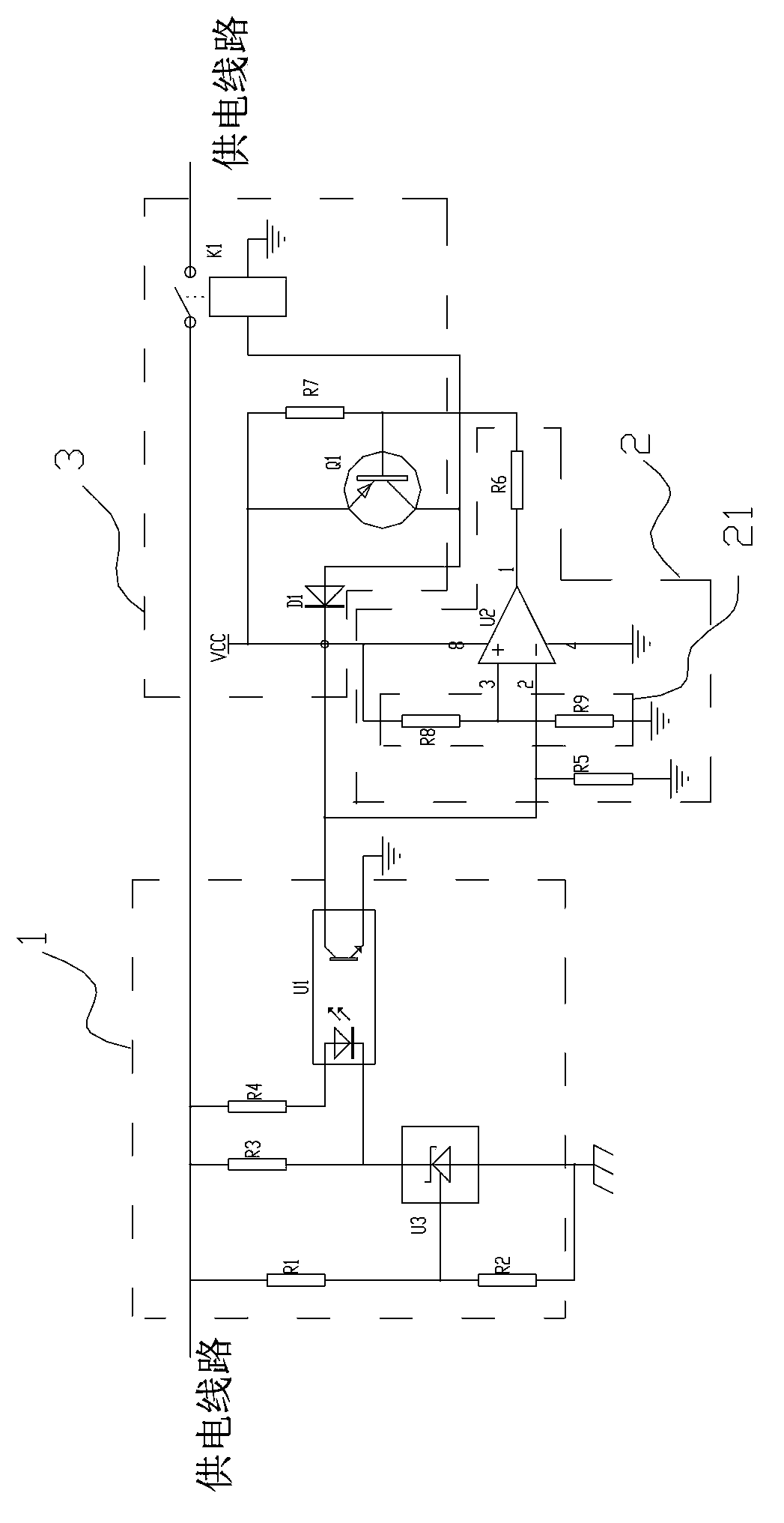 Isolated overvoltage protection circuit and lamp