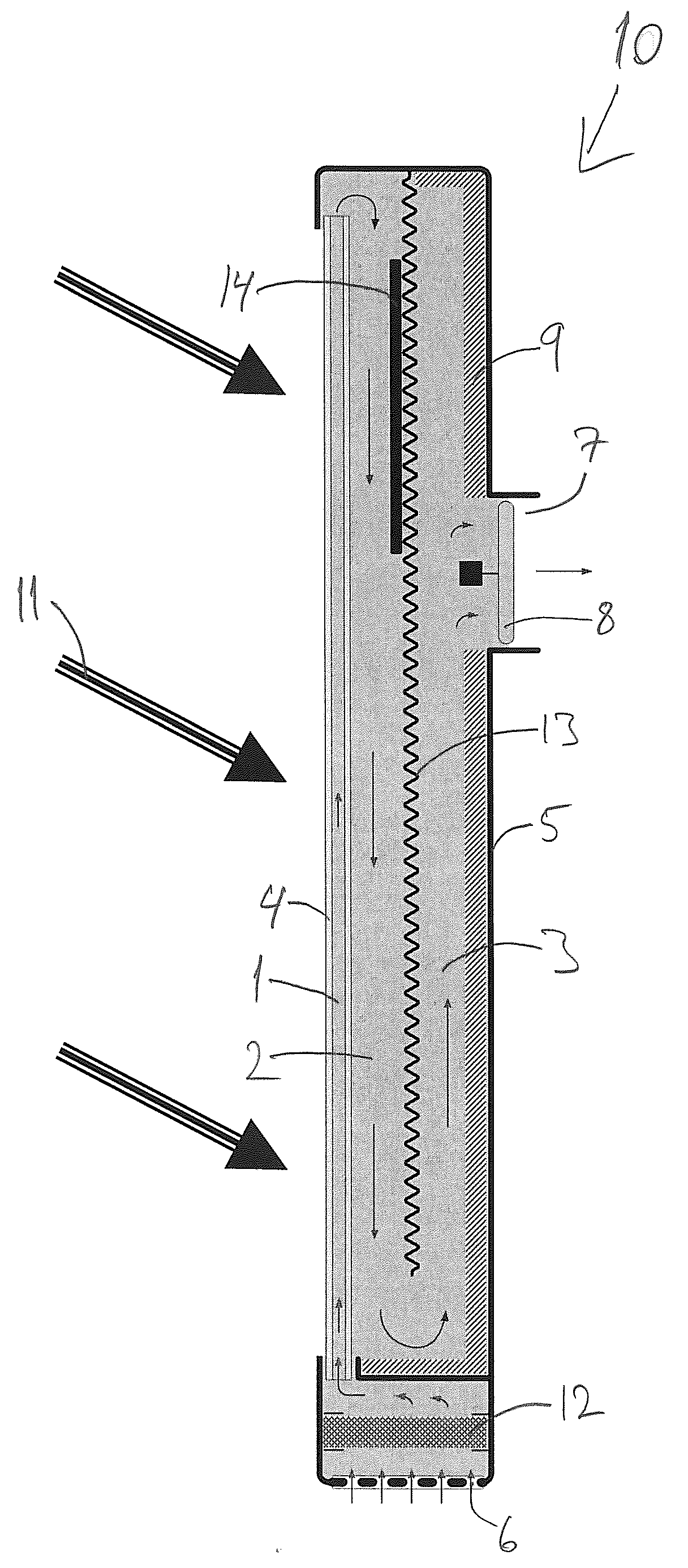 Solar air heater for heating air flow