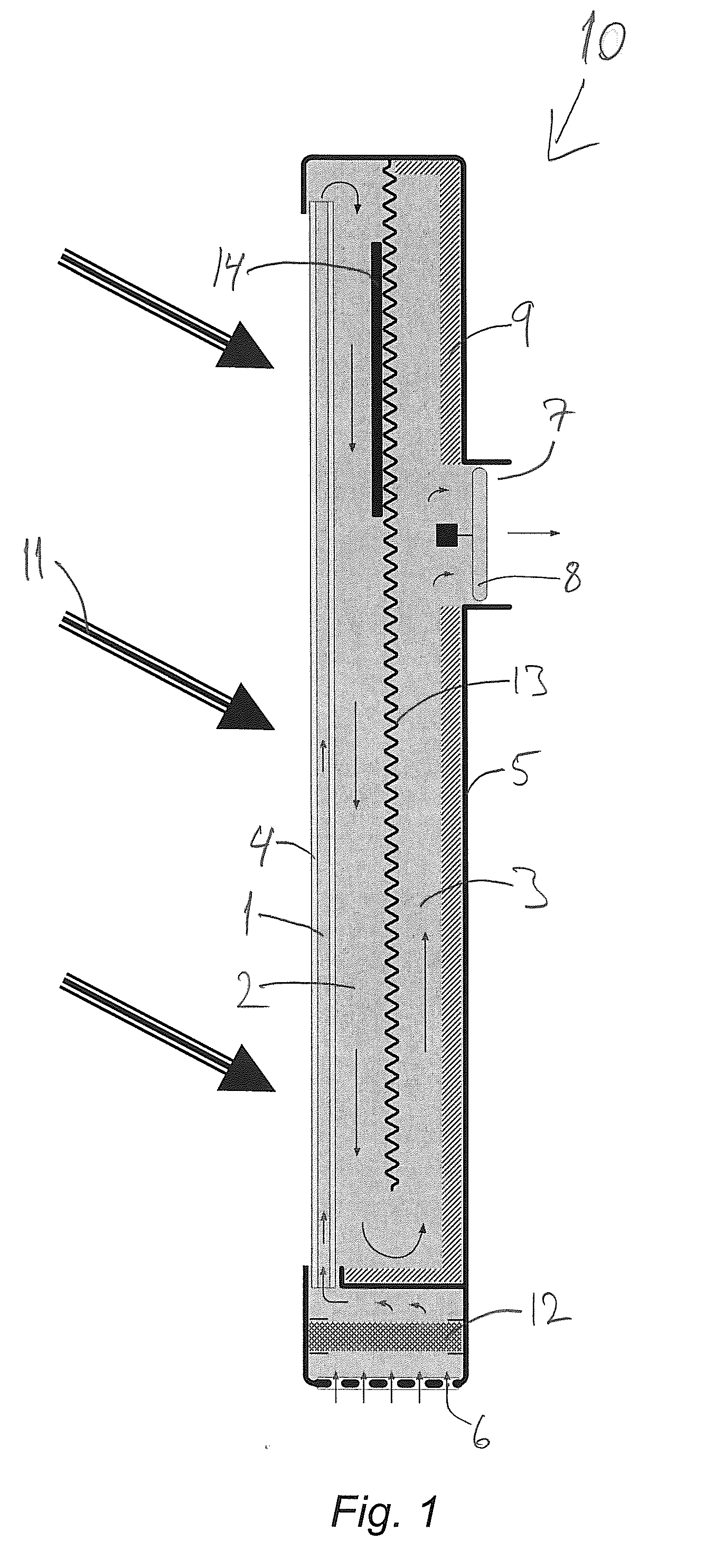 Solar air heater for heating air flow