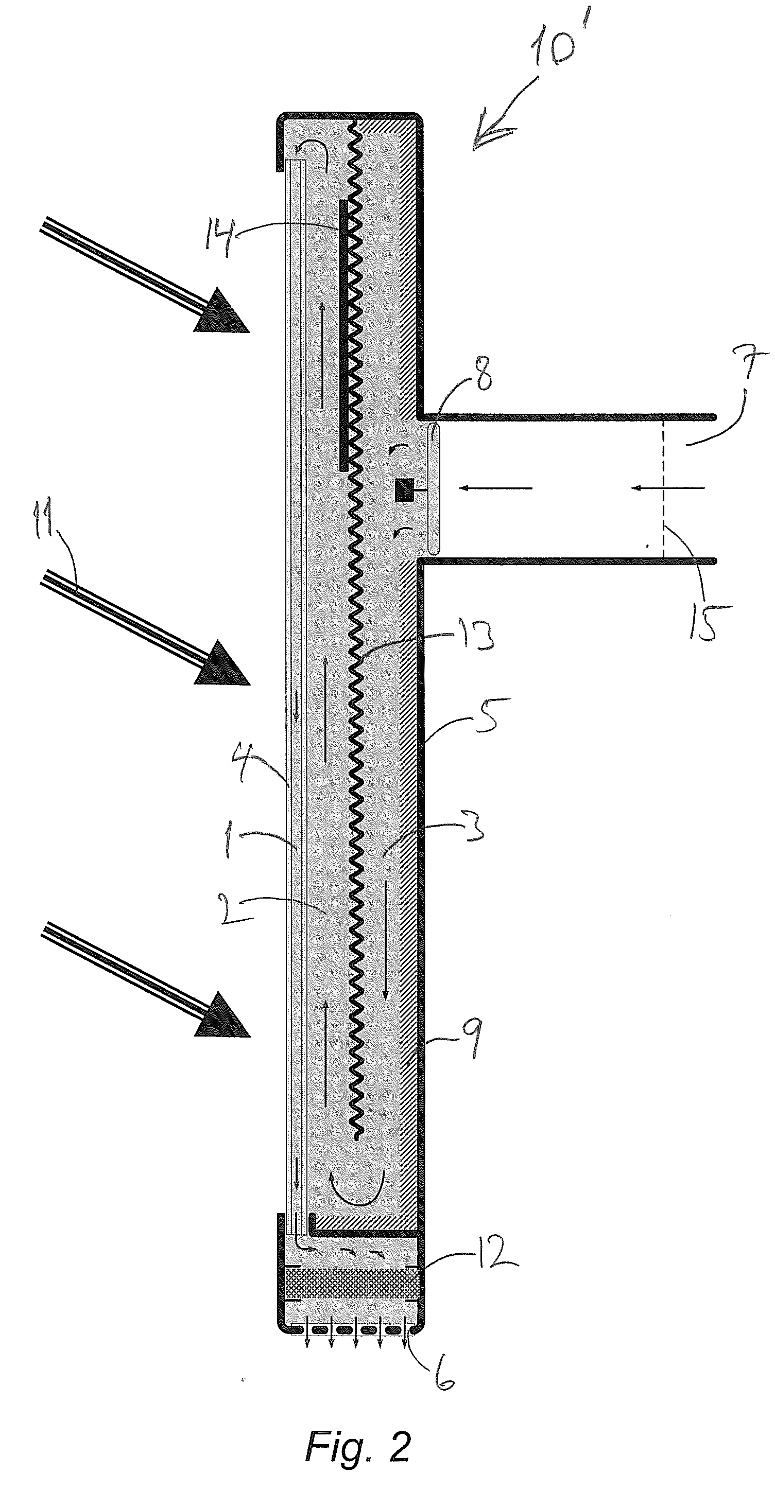 Solar air heater for heating air flow